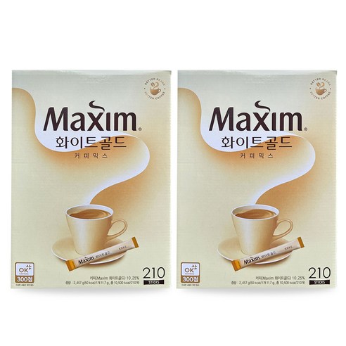 맥심 화이트 커피믹스 210T x 2개, 11.7g, 210개입