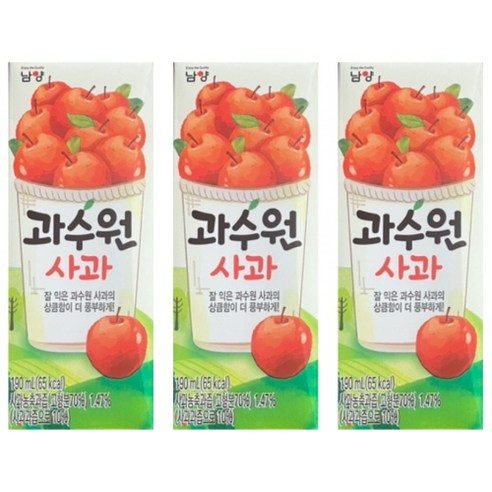 과수원 사과주스, 190ml, 5개