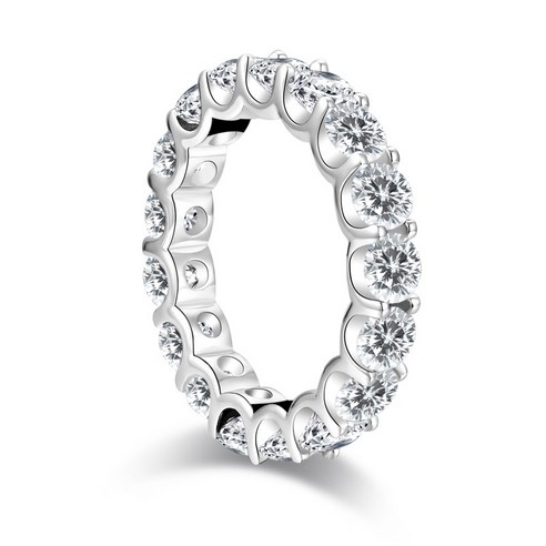 KORELAN 구미 패션 S925 순은 다이아몬드 배기 반지 4mm 넷 초섬광 반지 전자상거래 발송