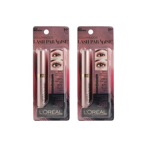 로레알파리 볼류미너스 래쉬 파라다이스 마스카라 8.5ml, Black, 2개