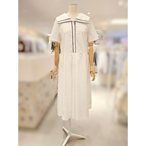 플라스틱아일랜드 여성 여자 원피스 PQ2WO563 시보리 배색 루즈핏