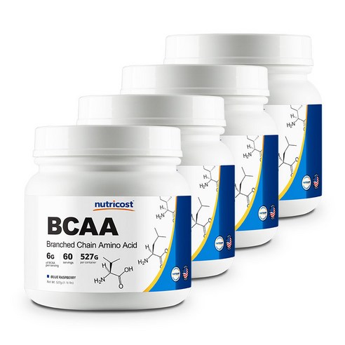 뉴트리코스트 BCAA 헬스보충제 블루라즈베리, 4개, 527g
