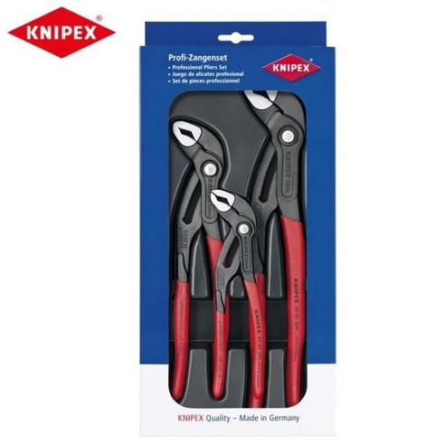 KNIPEX-00 20 09 V02 코브라 플라이어 세트 하이테크 워터 펌프 플라이어 8701180 8701250 8701300 3 피, 01 00 20 0 V02