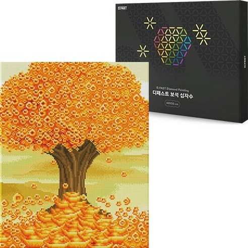 디패스트 보석십자수 DIY 40X50cm 구슬 비즈 공예 액자형 캔버스형 집들이선물 세트, 1세트, DF-312 금전수1