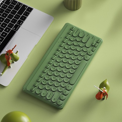 [시요] 2.4G 무선 키보드 마우스 세트 USB Keycaps 음소거 매직 미니 무선 게임 키보드 마우스 콤보 PC 게이머 컴퓨터 노트북, green keyboard, 하나, 하나