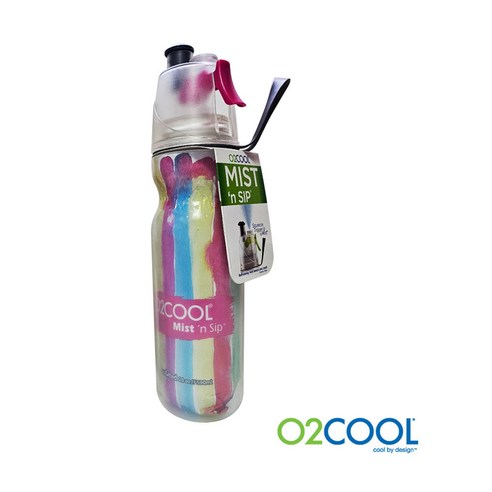 O2Cool 오투쿨 HMLDP07 스포츠물통 자전거 물병, Rainbow, 590ml