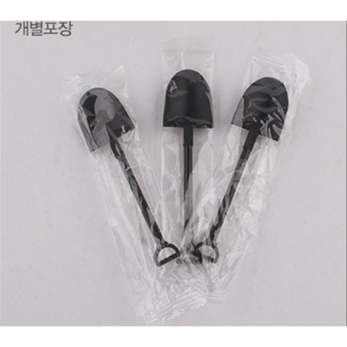 삽스푼 일회용 개별포장, 100개, 검정