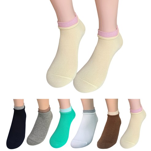 YMSOCKS [국내갑종양말] 여성 발목이 편한 스니커즈 양말 6켤레