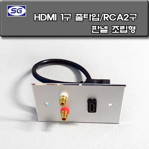 신길전자 벽부판넬 알루미늄 플레이트 70 X 115 HDMI 1구줄타입 RCA2구 커넥터 조립완제품, HDMI 1구줄 RCA2구 판넬 조립형, 1개