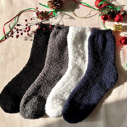 포근한 겨울밤의 동반자, 뚱크 보온 수면 양말 6켤레 세트 여자양말뚱크