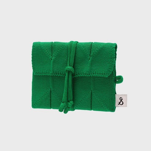 조셉앤스테이시 Lucky Pleats Knit Card Wallet Jelly Green