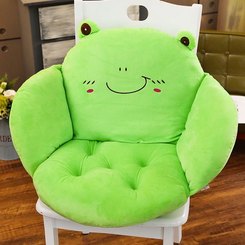 LCY 원피스 쿠션 쿠션 사무실 쿠션 홈 의자 학생 교실 소프트 의자 소파 쿠션 두꺼운, 녹색 개구리, [표준] 50*40*38cm