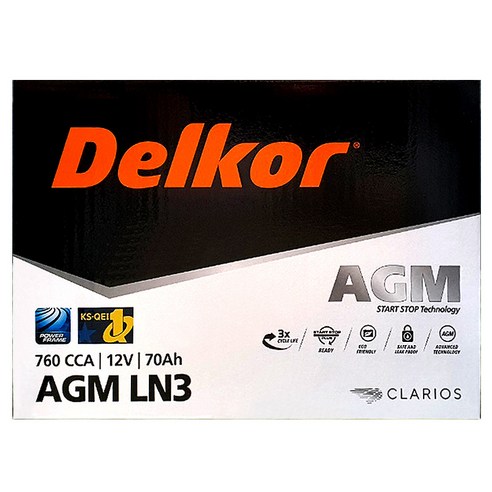 델코 AGM70 (내차 밧데리 확인후 주문 필수) GD그렌져 HG그렌져 i30 K3 K5 뉴SM5 등등 자동차배터리 폐반납, 1개, DF AGM70(LN3) 공구대여+폐전지 반납