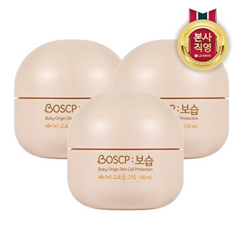 LG생활건강 BOSCP 보습 베이비 고보습크림 100ml 3개