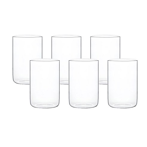 샤르망 홈카페 투명 내열유리컵, 6개, 내열일자컵 280ml