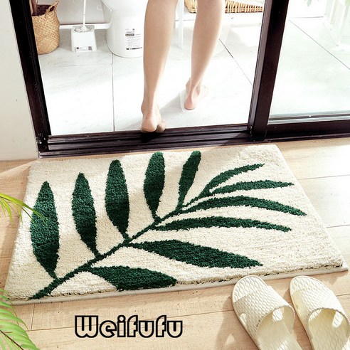 Weifufu 러그 욕실발매트 산뜻하고 심플한 욕실 흡수성 미끄럼 방지 매트, 스타일 1