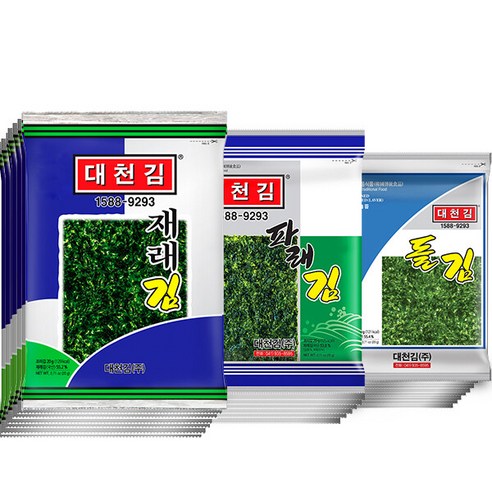 현대수산맛김 보령 대천김 돌김 9봉/조미김/전장김/구운김, 9개