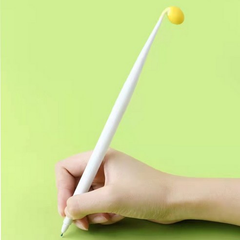 라두나 예쁜 콩나물 볼펜 0.5mm 5P 세트, 노랑 5P 1세트