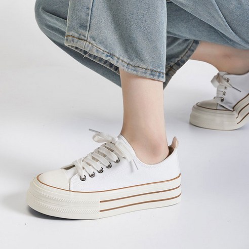 Modern Fashion 여성 푹신한 캔버스 키높이 스니커즈 발편한 운동화