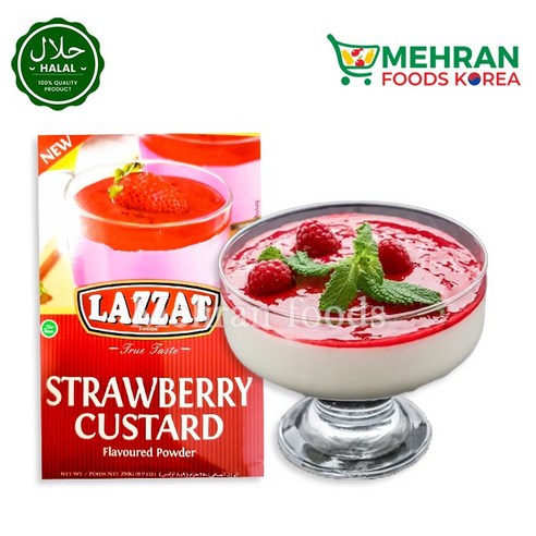 LAZZAT Strawberry Custard Powder 딸기 커스타드 파우더, 1개, 250g