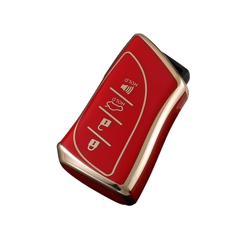 더빛나 렉서스 ES300H LS LC500 골드라인 스마트 키케이스 키홀더, 크롬레드