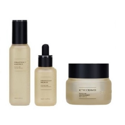 인셀덤 더마톨로지 퍼스트 패키지 EX(부스터 130ml+세럼 45ml)+엑티브 크림 EX 50ml 기초 3종 세트 탄력 보습 영양 안티에이징, 1개