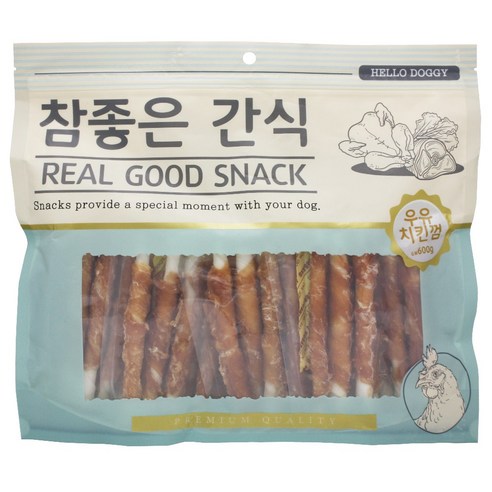 참좋은간식 헬로도기 강아지 간식 600g, 우유치킨껌, 1개 
강아지 간식