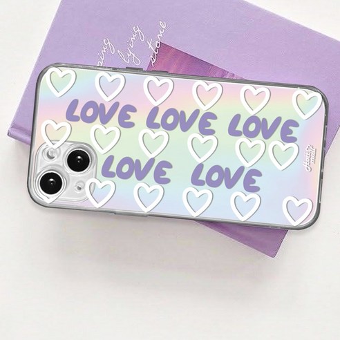 핫티몰 하트범벅 홀로그램 휴대폰 케이스