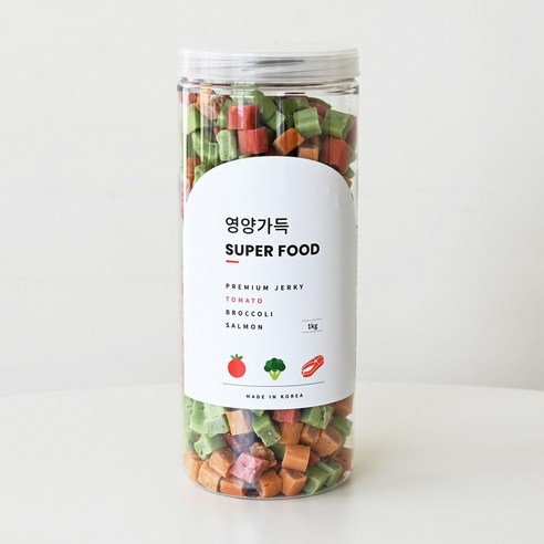   제로랩스 반려견 영양가득 져키 1kg, 토마토+브로콜리+연어, 1개