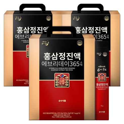 순수식품 홍삼정진액 에브리데이 365 스틱, 1000g, 3개