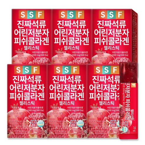 순수식품 석류 저분자 콜라겐 젤리 스틱, 300g, 6개