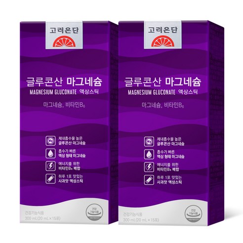 고려은단 글루코산 마그네슘 액상스틱, 2개, 300ml
