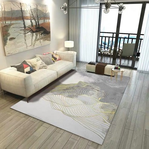 현대 심플한 북유럽풍 카펫 거실 탁자 침실 카펫 견본실 직사각형 아메리카노 카펫 쿠션, PO9