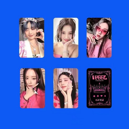 [국내배송] (G)I-DLE (여자)아이델 I FEEL 굿즈 카드 선물 컬렉션 카드 사설컬럼 베레모 그린옷 엽수화 송우기 조미연 5매, 03