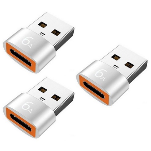 제이스마트 6A 고속 C타입 to USB A 3.0 변환젠더, 2cm, 실버, 3개