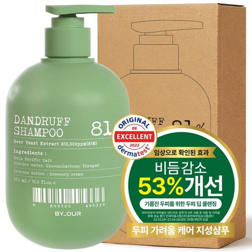 바이아우어 맥주효모 81만PPM 비듬 지성 탈모 샴푸, 1개, 500ml