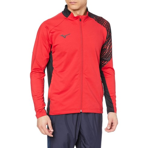 [미즈노] 축구웨어 스트레치 양털 셔츠 재킷 PROFESSIONAL LINE P2MC1515 차이니즈 레드 2XL