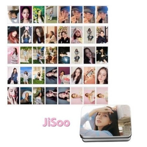 블랙핑크 멤버 개인 지수 제니 로제 리사 셀카 포토카드 40장+틴케이스 16종 세트 모음, 지수2