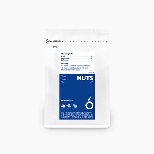 육츠커피 고소한 넛츠 블렌드 커피원두, 200g, 1개, 모카포트