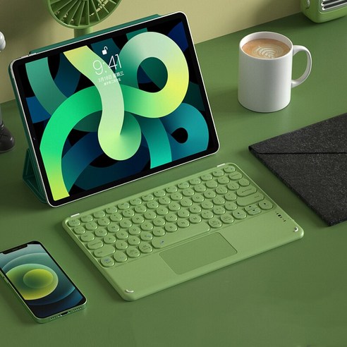 키보드 마우스세트 IPad 무선 블루투스 호환 Teclado iPad Xiaomi 화웨이 태블릿 안드로이드 IOS, Green Keyboard, 하나, 하나
