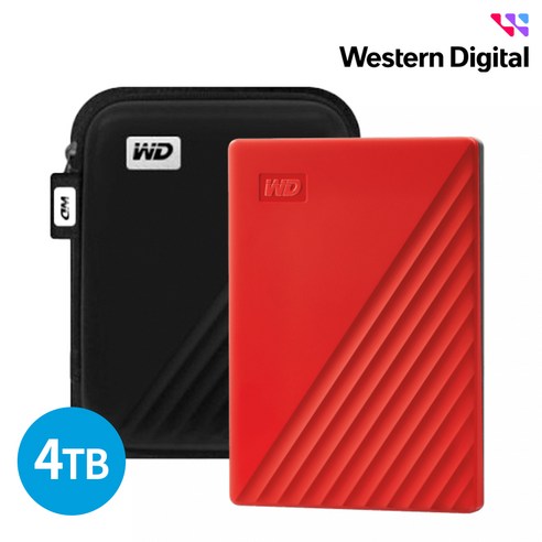 WD NEW My Passport Gen3 외장하드, 4TB, 레드