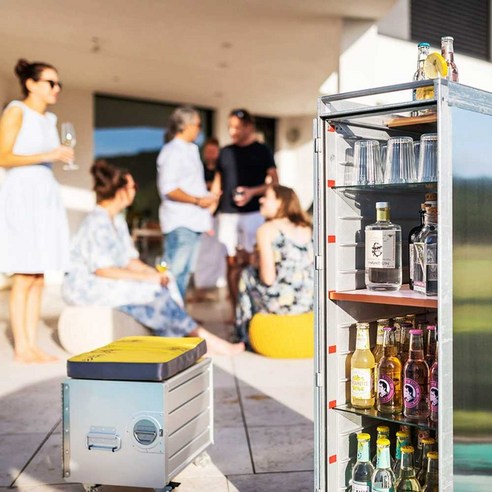 보더바 항공 캐비닛 비행기 박스 알루미늄 서빙카트 수납장 정리함 이동식, 그린(23x40x28cm)