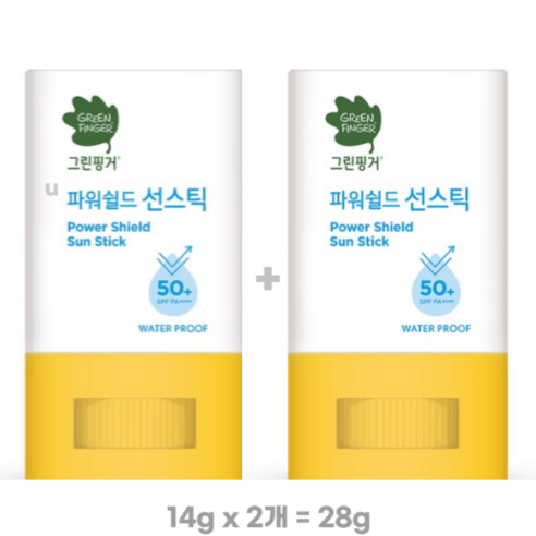 그린핑거 파워쉴드 선스틱 워터프루프 SPF50+ PA++++, 14g, 1개