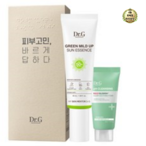 닥터지 그린 마일드 업 선 에센스 SPF 50+ PA++++ 50ml + 레드 블레미쉬 클리어 수딩폼 30ml 세트, 2세트