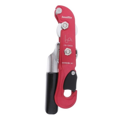 암벽 등반 자체 제동 정지 하강기 확보 Rappelling Fr 9-13mm 밧줄, 합금, 레드