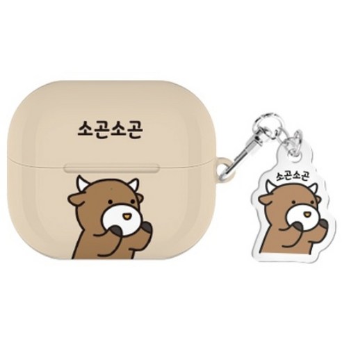 실버벨 귀염뽀짝 시즌3 버즈라이브/버즈3/버즈3프로 하드 케이스 +아크릴 키링 세트, 소곤소곤, 버즈3/버즈3프로(공용), 1개