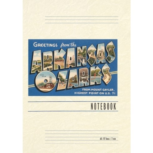(영문도서) Vintage Lined Notebook Greetings from the Arkansas Ozarks Paperback, Found Image Press, English, 9798385401048