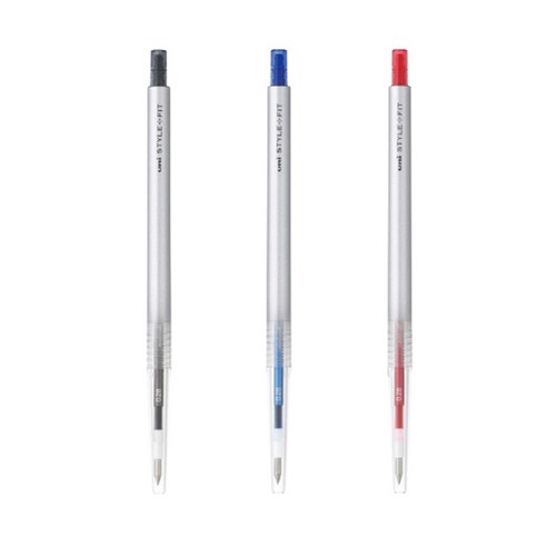 미쓰비시 스타일핏트 단색펜 0.28mm UMN-139, Black, Blue, Red, 3개입