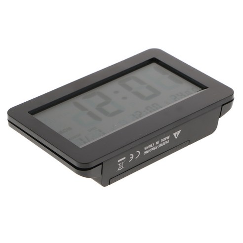 CY SHOP 대형 디지털 LCD 캘린더 알람 시계 온도 스누즈 탁상 시계, 블랙, 플라스틱