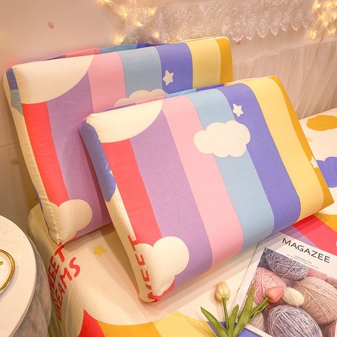 smy라텍스 베개 코트 여름 40X60 목화 베개 스타일 베개 라이너, 색깔3, 48Cmx74cm